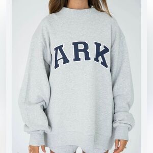 Light Heather Gray Varsity Mockneck Sweatshirt with NAVY 'PARK' Logo
